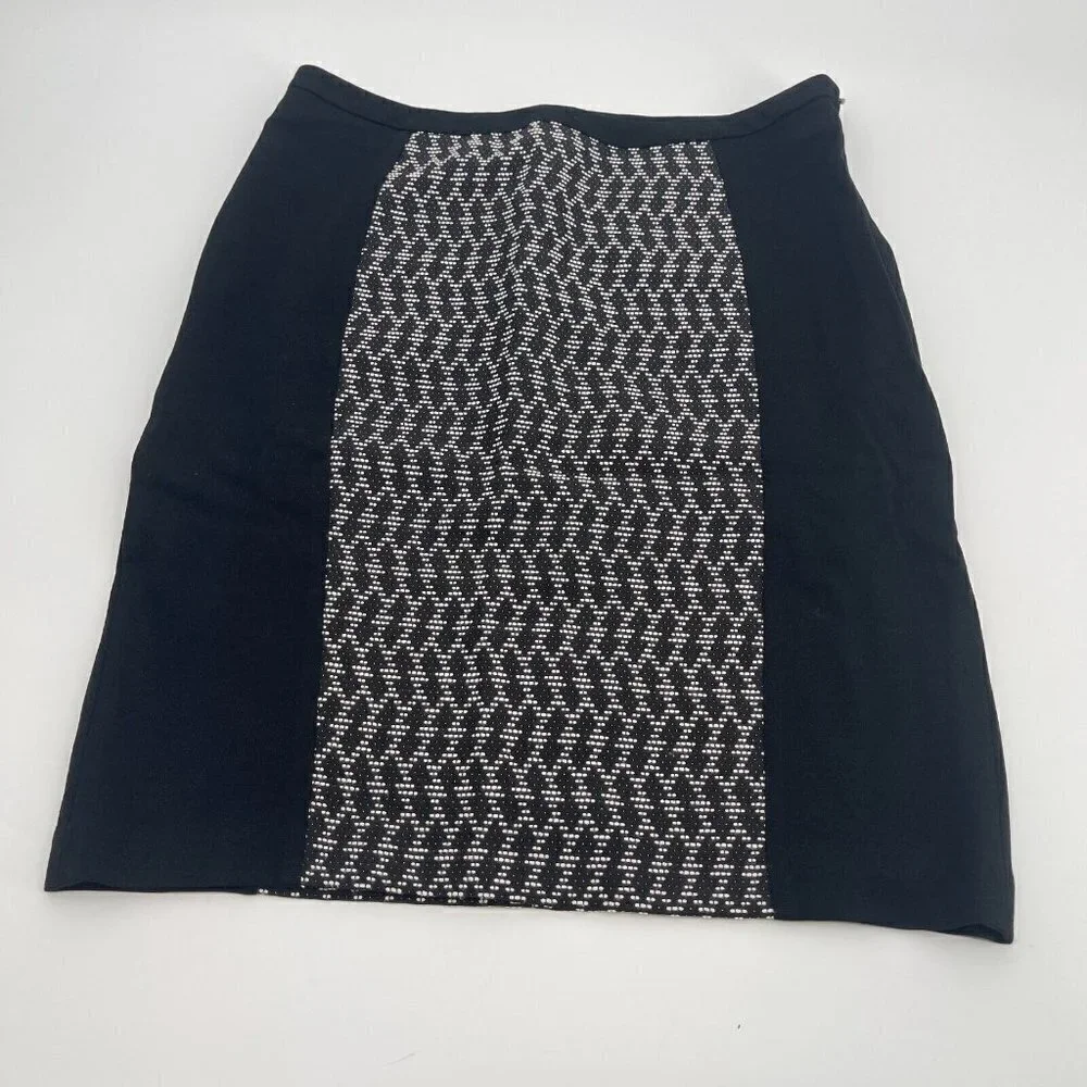 Yoana Baraschi Skirt 6 Womens Business Casual Classic Black Short Zipper Texture